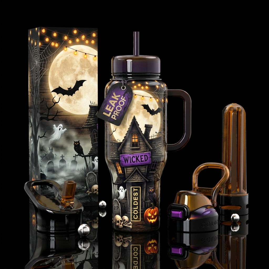 We’re All a Little Wicked water bottle design