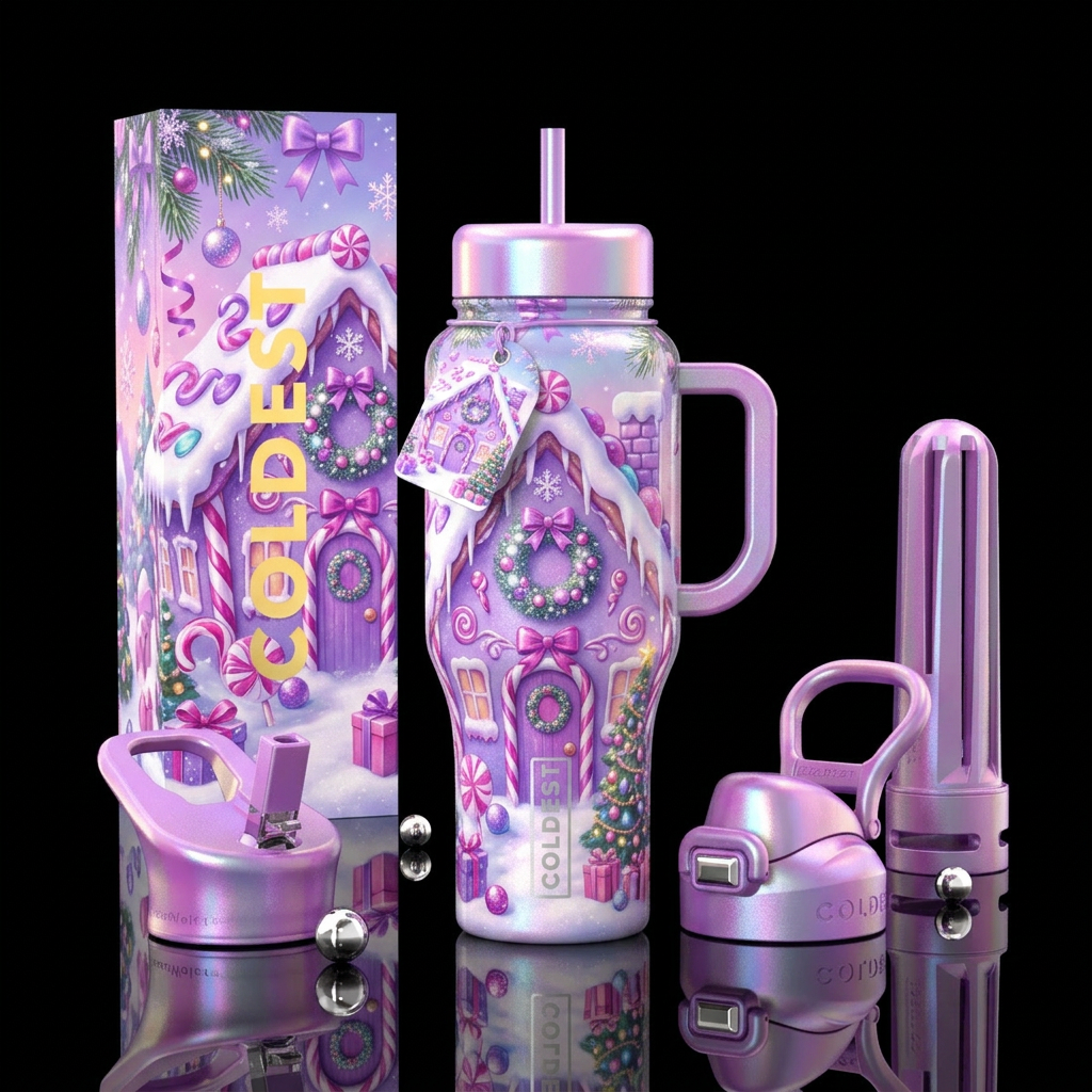 Sugarplum Cottage water bottle design