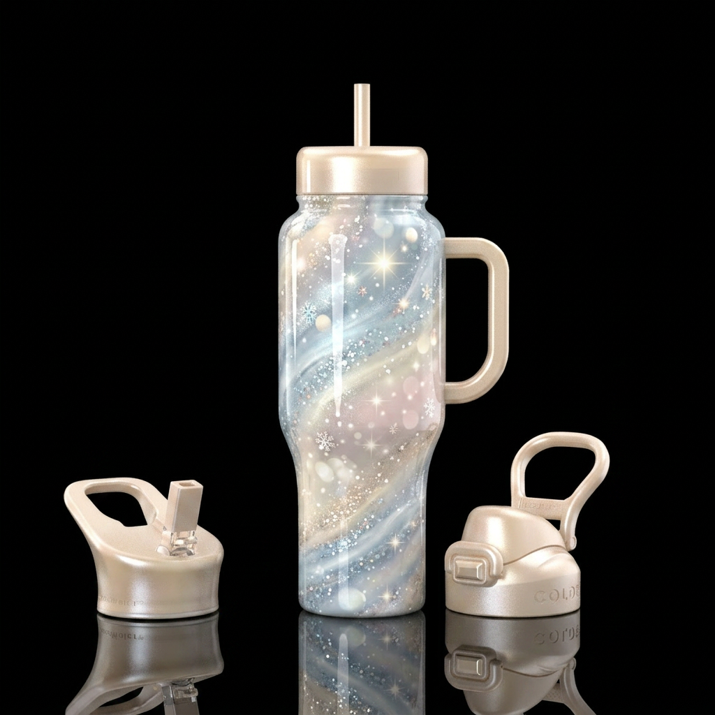 Snow Glow Swirl water bottle design