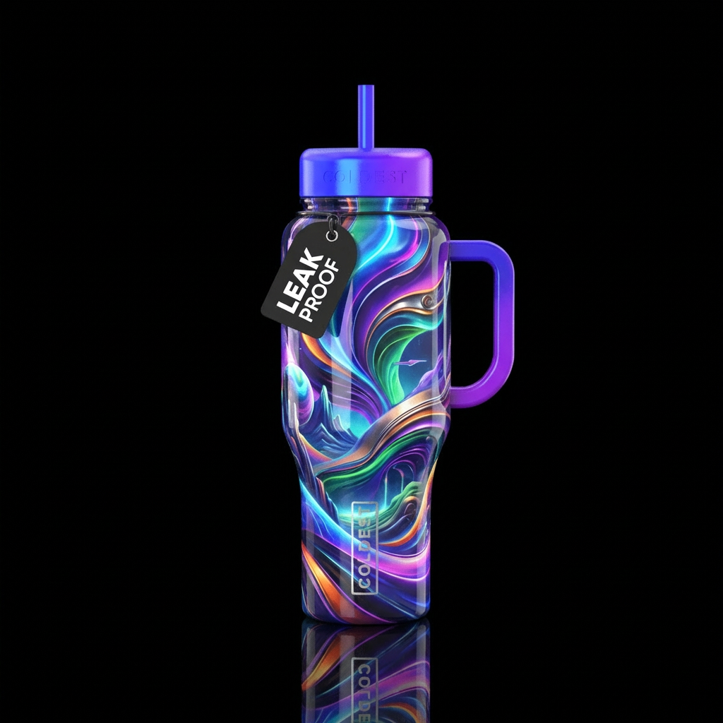 A bottle combining surrealism and futurism water bottle design