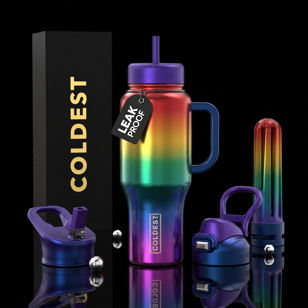 Rainbow nova water bottle design