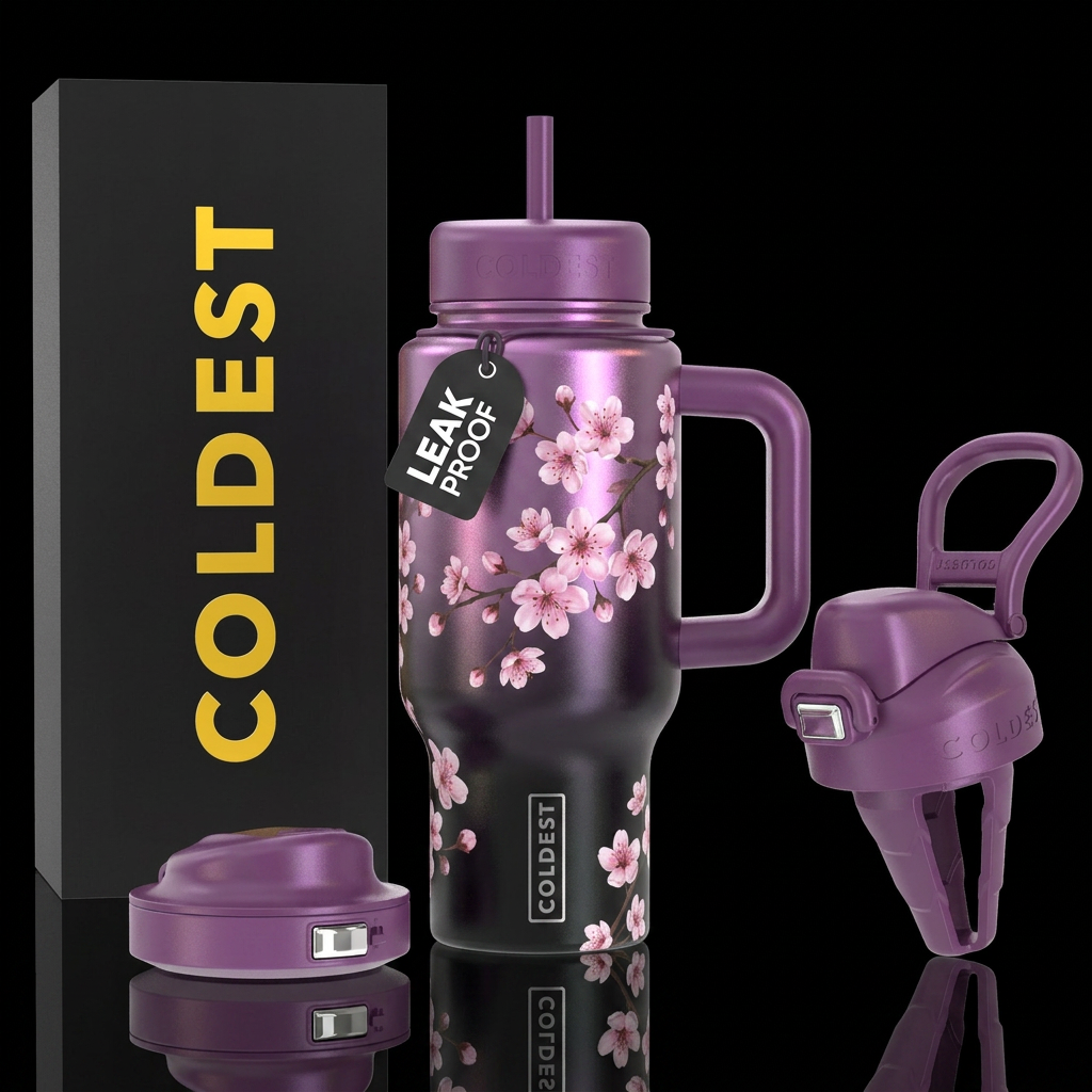 Cherry blossom water bottle design