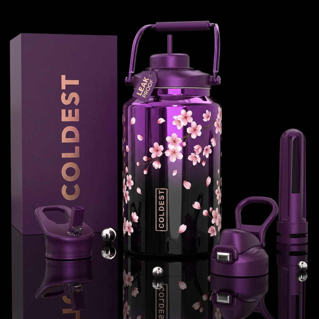 Cherry blossom water bottle design