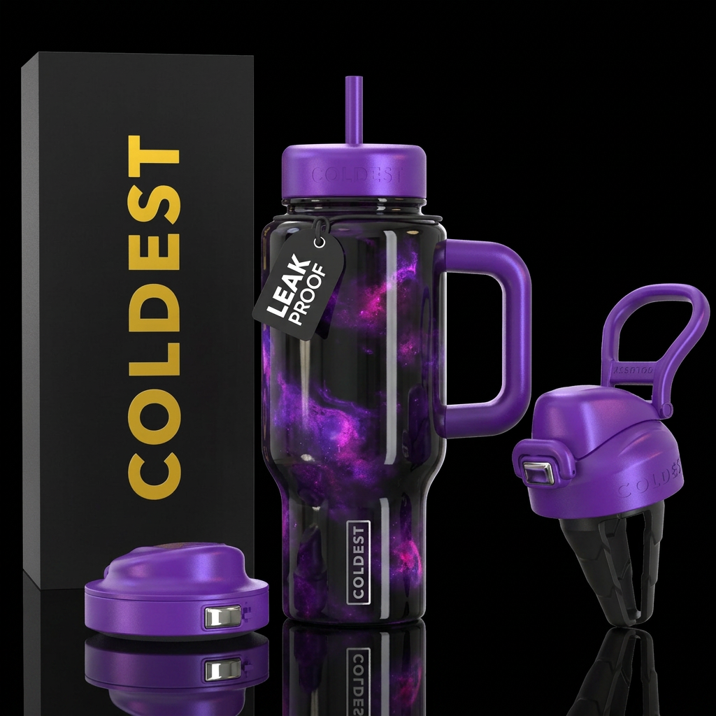 Purple opal water bottle design