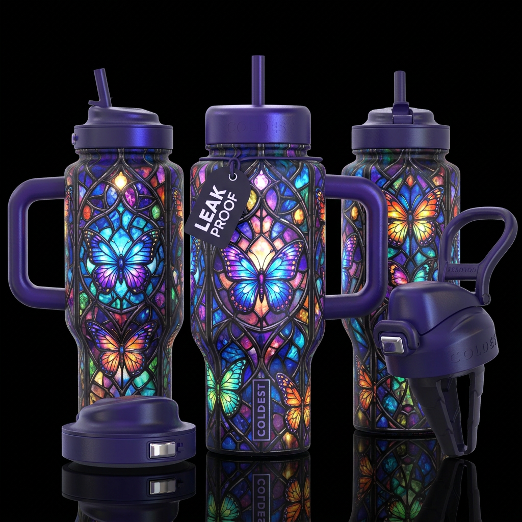 Butterfly water bottle design