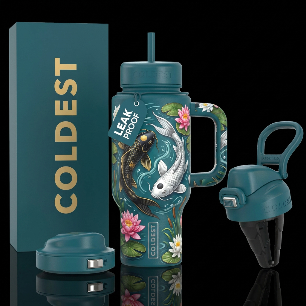 Ying and yang water bottle design