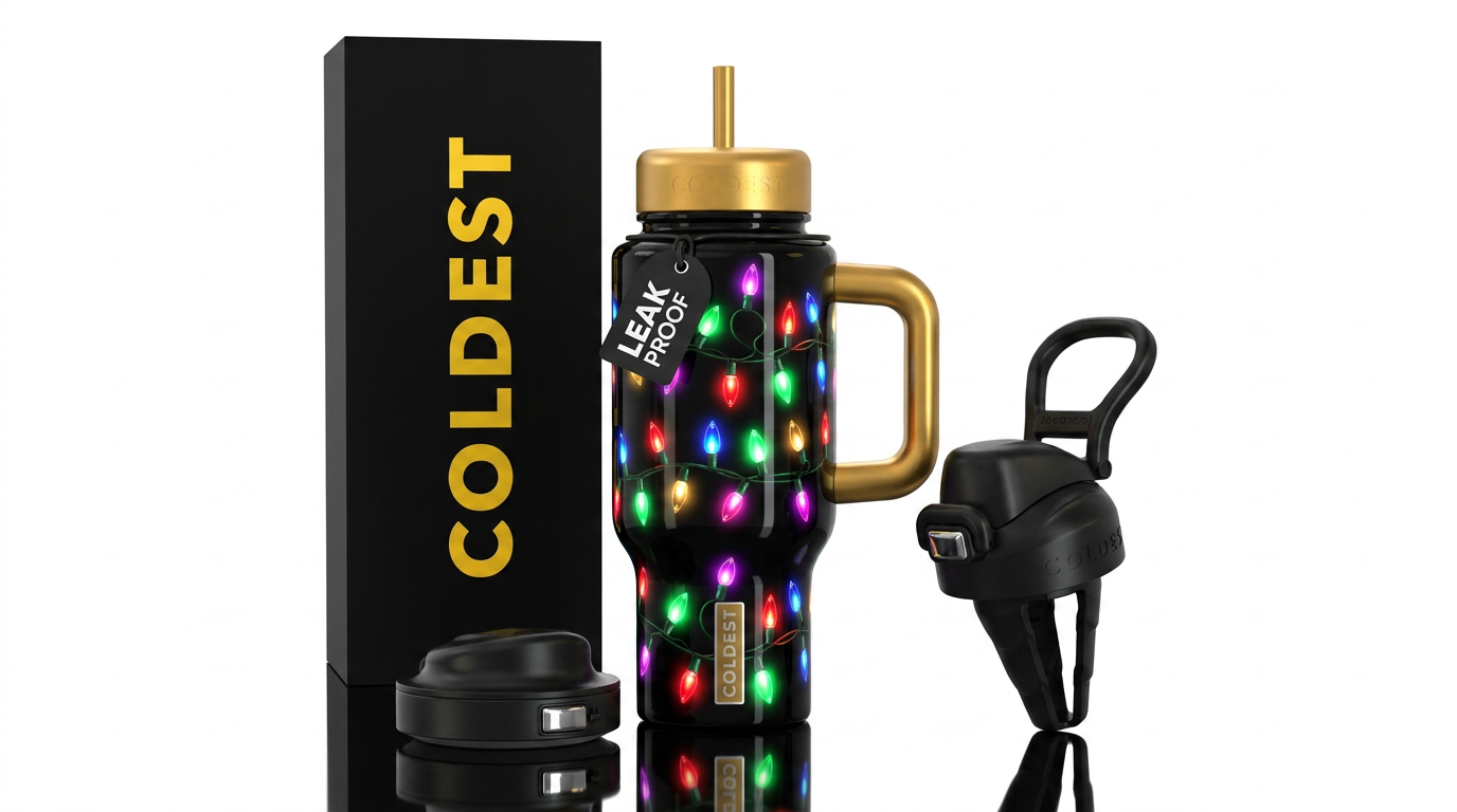 Lights water bottle design