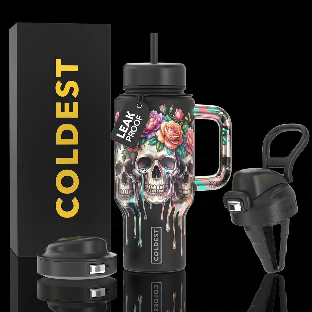 Skull candy water bottle design