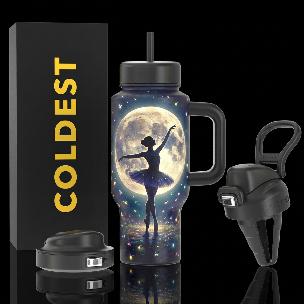 Dancing in the moon light water bottle design