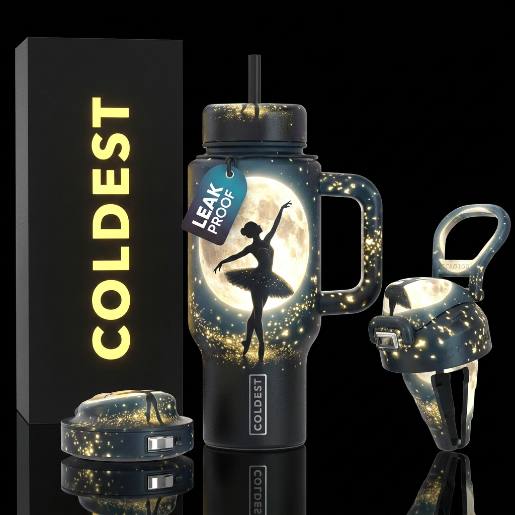 Dancing in the moonlight water bottle design
