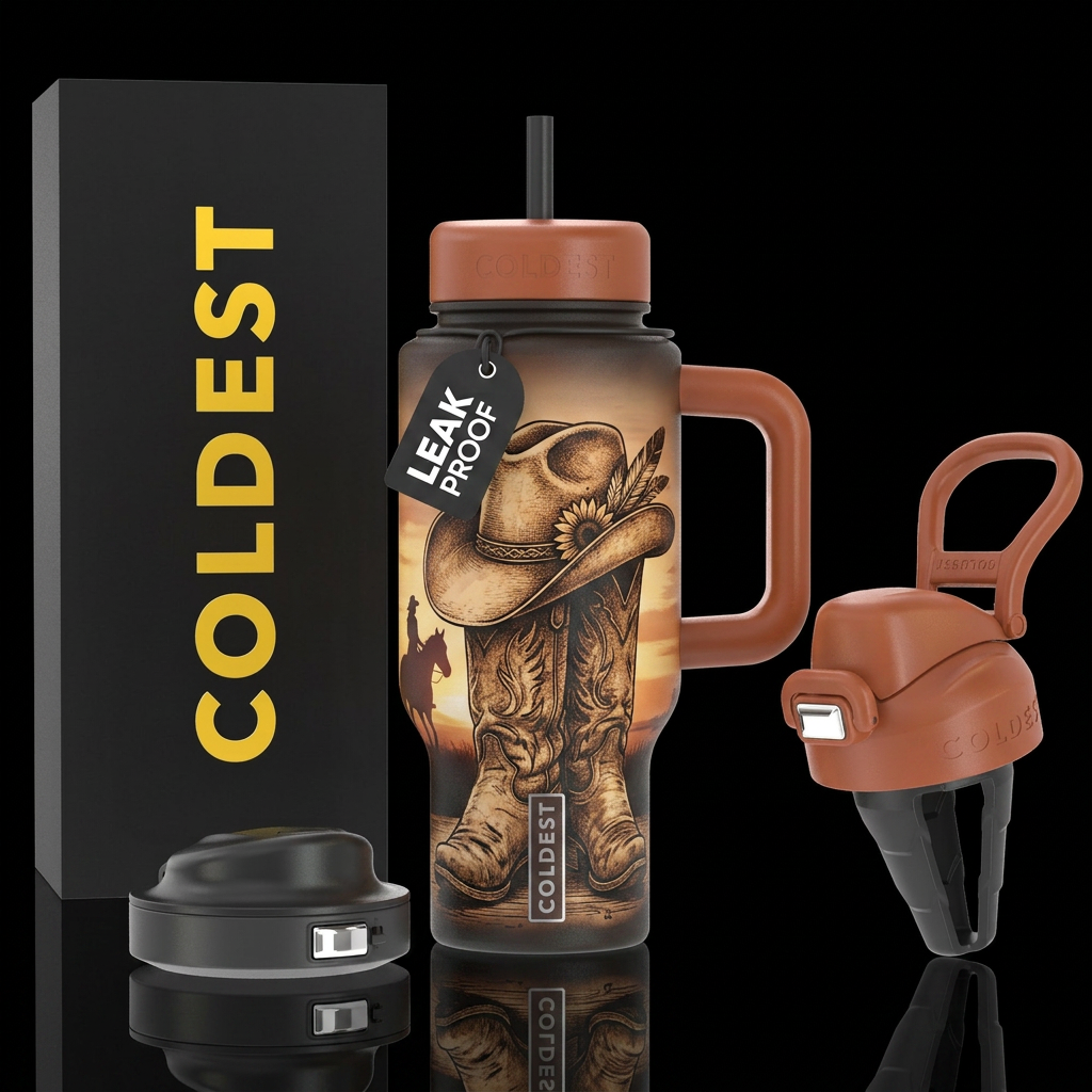 Cowgirl up water bottle design
