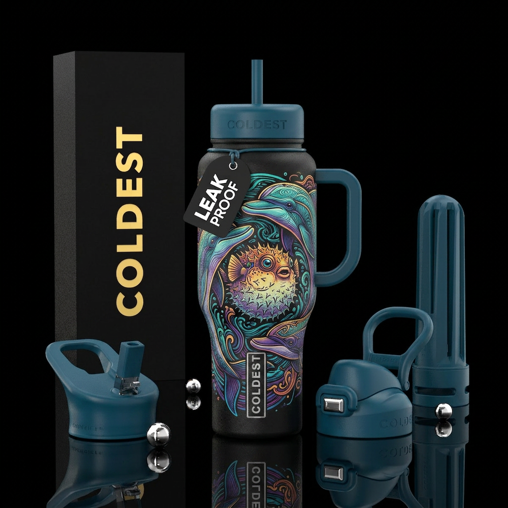 Dolphins escape water bottle design