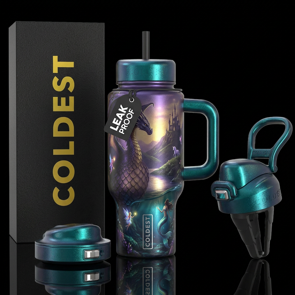 Fantasy land water bottle design