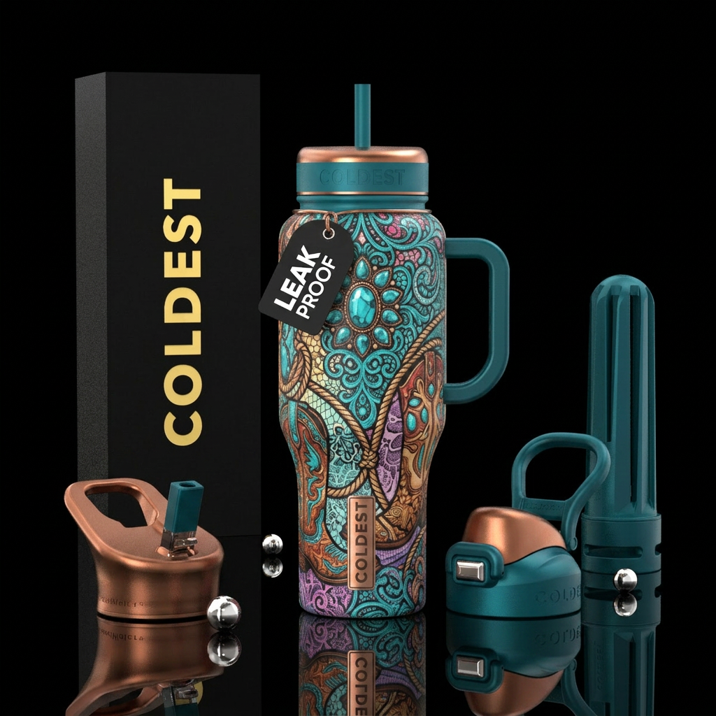 Western and lace water bottle design