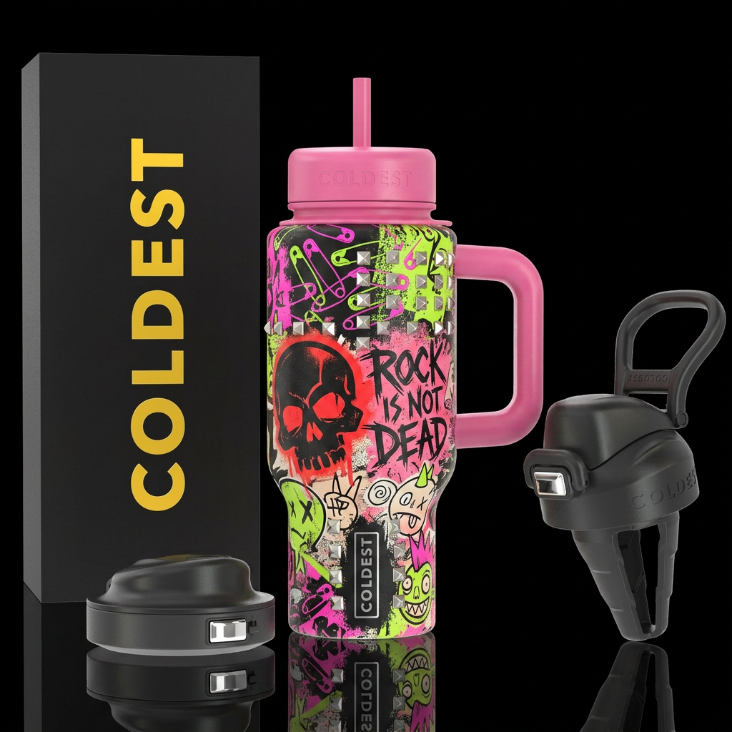 punk rock badass water bottle design