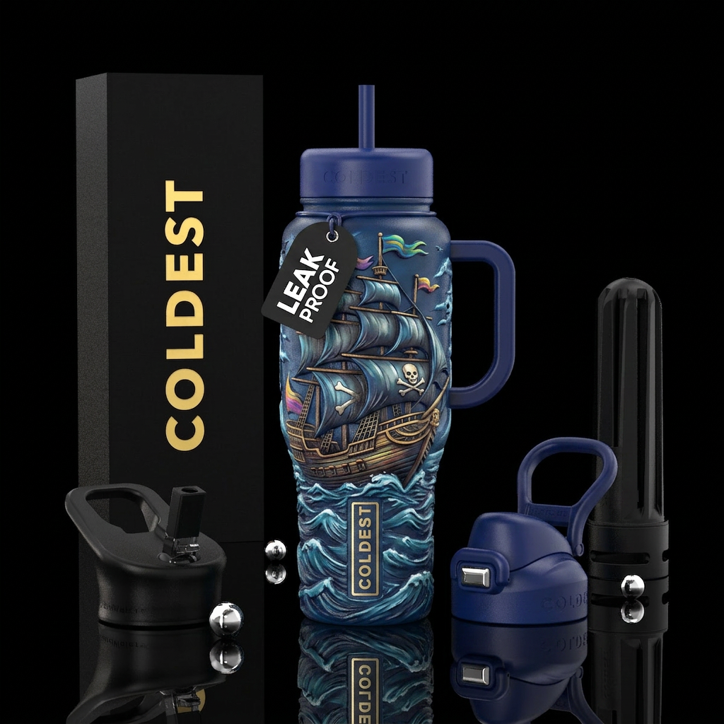 Pirate ship water bottle design