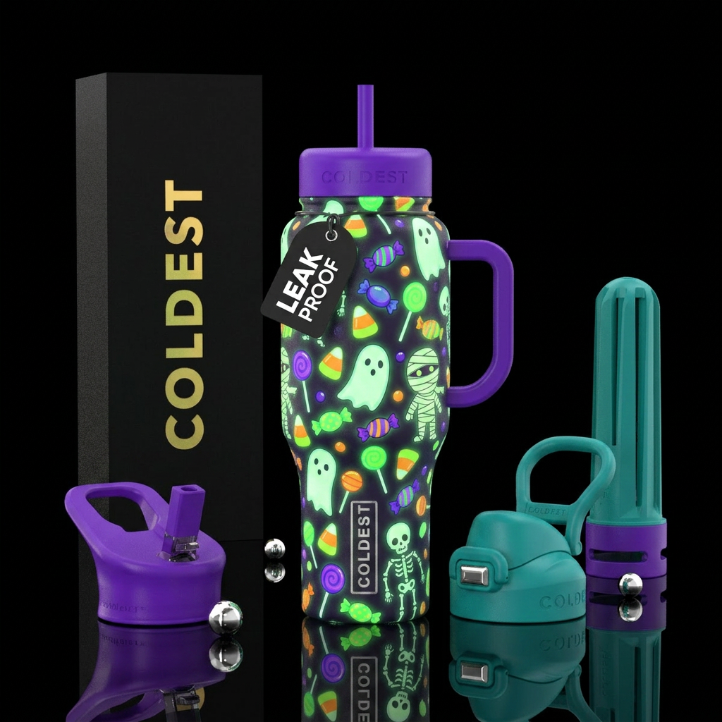 Trick or treat water bottle design
