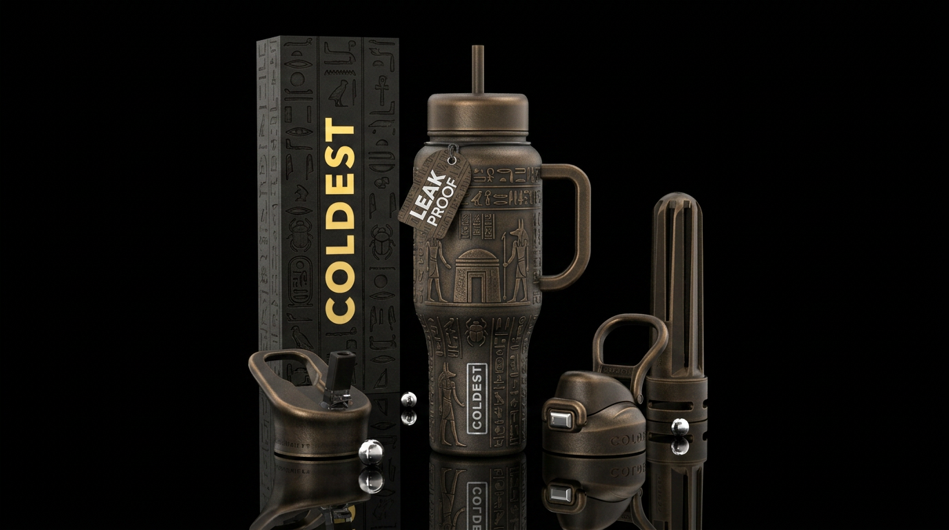 Dark egypt water bottle design