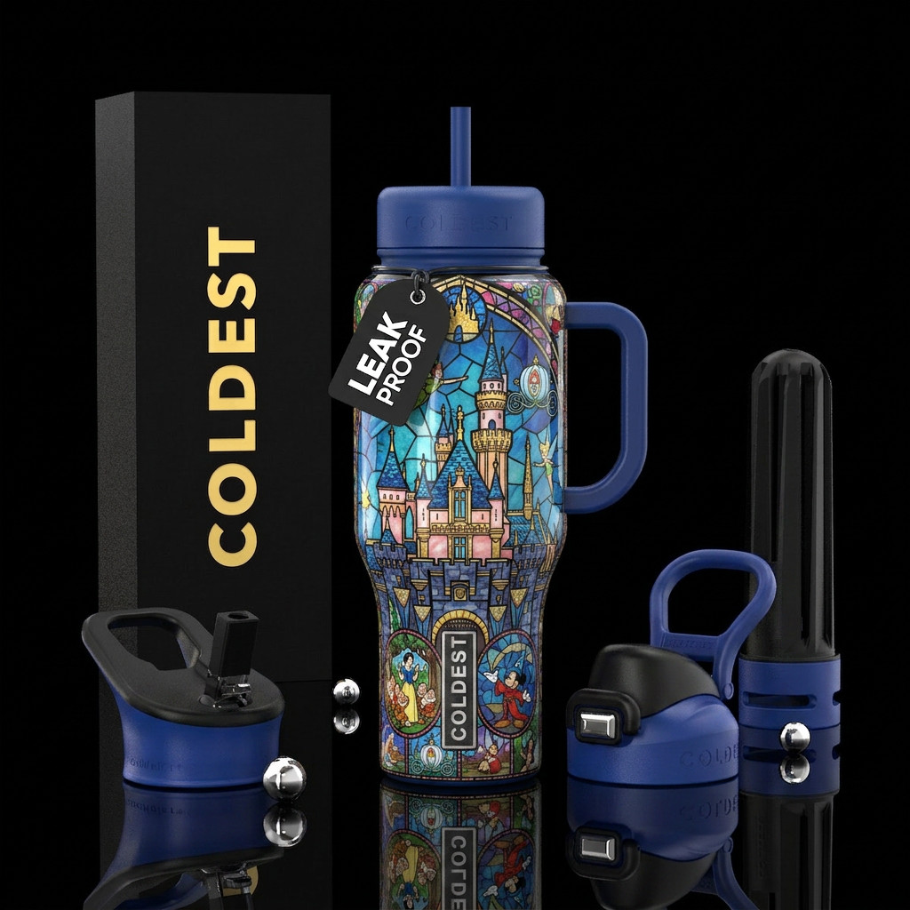 Stain glass Disney piece. The whole picture makes ... water bottle design
