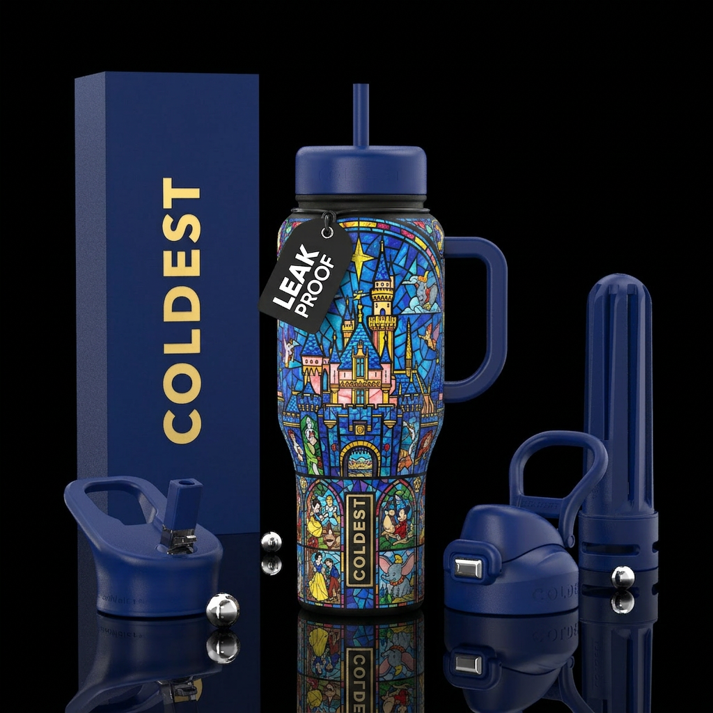 Stain glass Disney piece. The whole picture makes ... water bottle design
