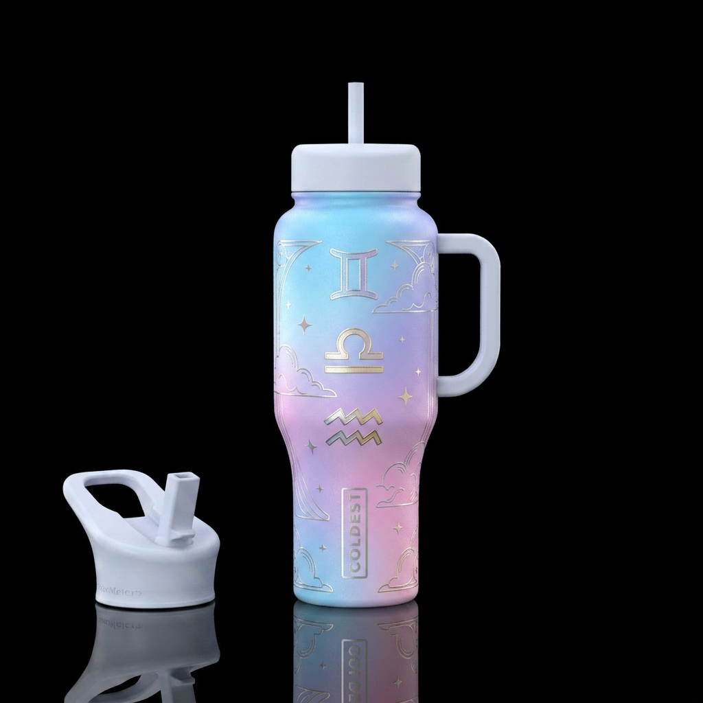 Air signs girly water bottle design