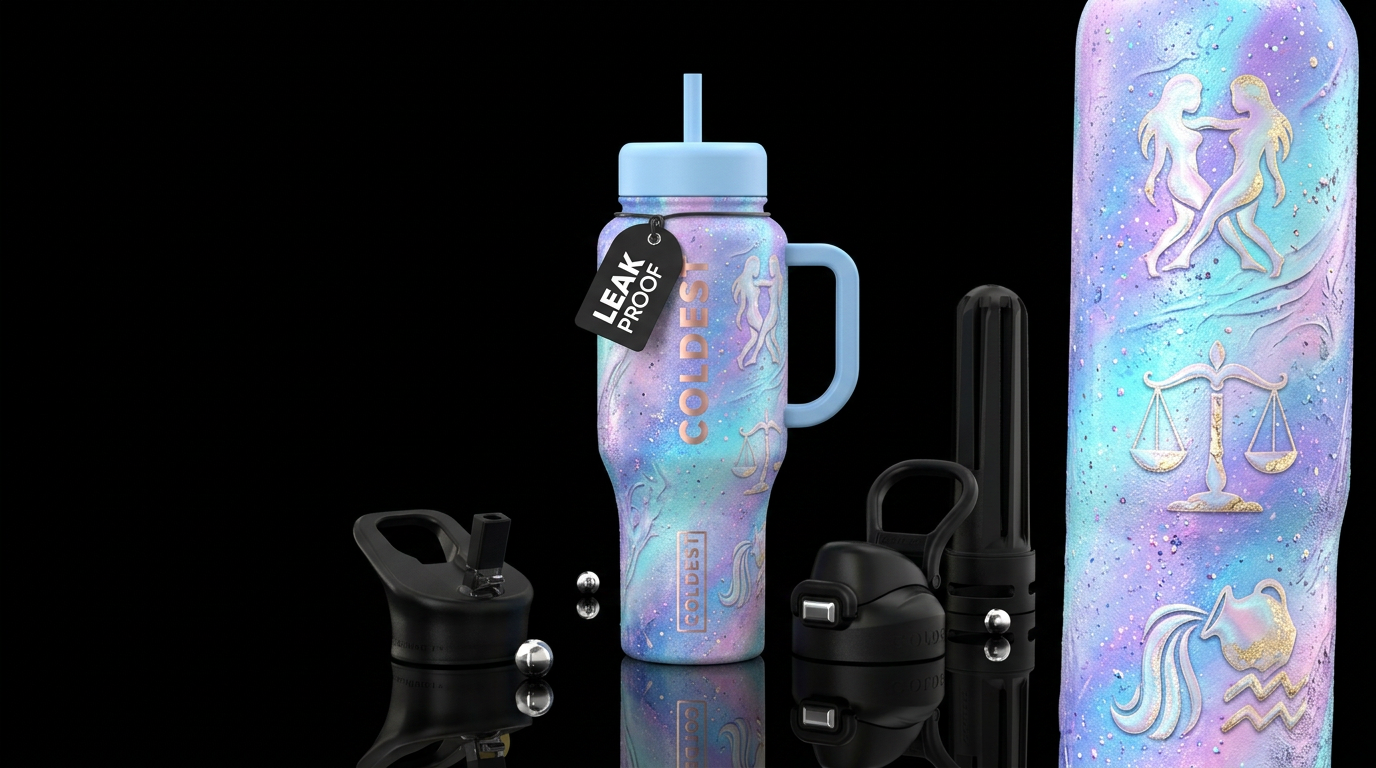 Air signs girly water bottle design