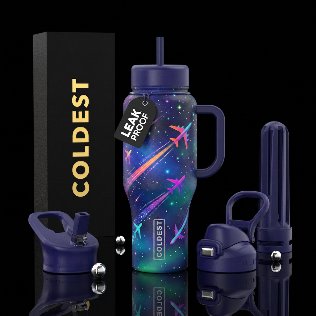 Can we pretend that airplanes in the night sky are... water bottle design