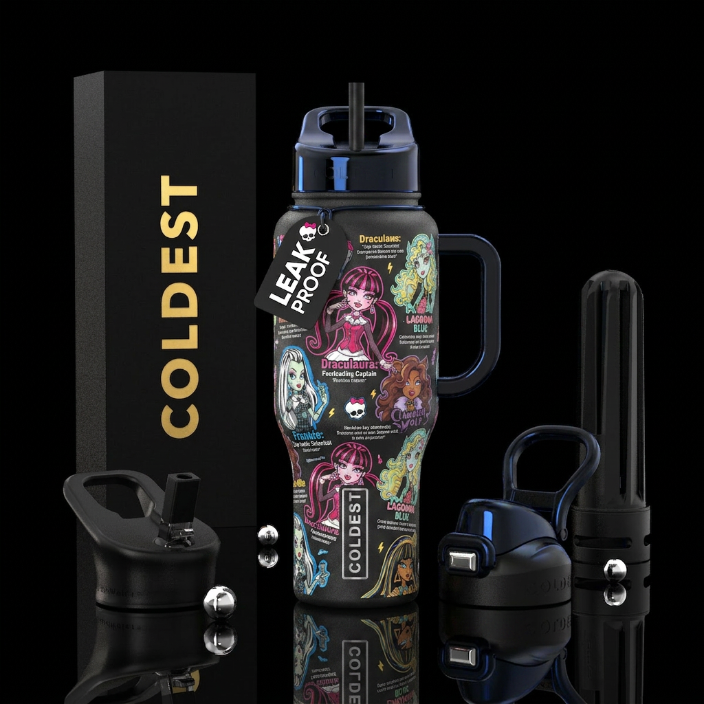 Monster high all the girls and descriptions water bottle design