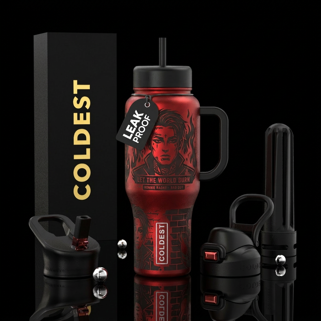 Let the world burn Ronnie radke bad guy water bottle design