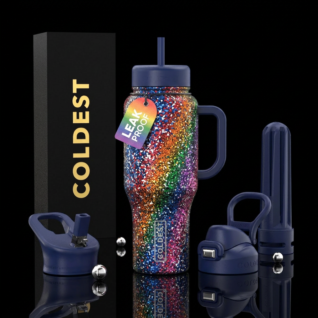 Pride month patriotic glitter gay is american water bottle design