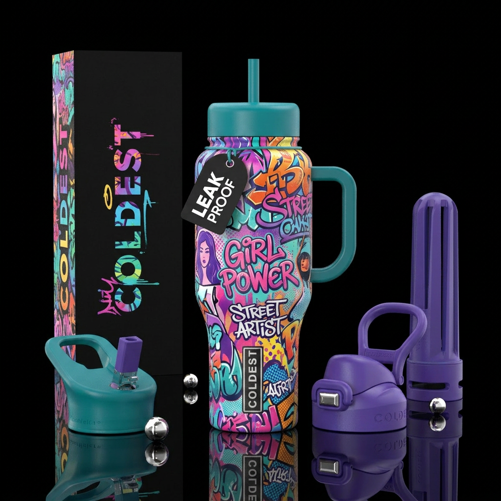Graffiti girly water bottle design