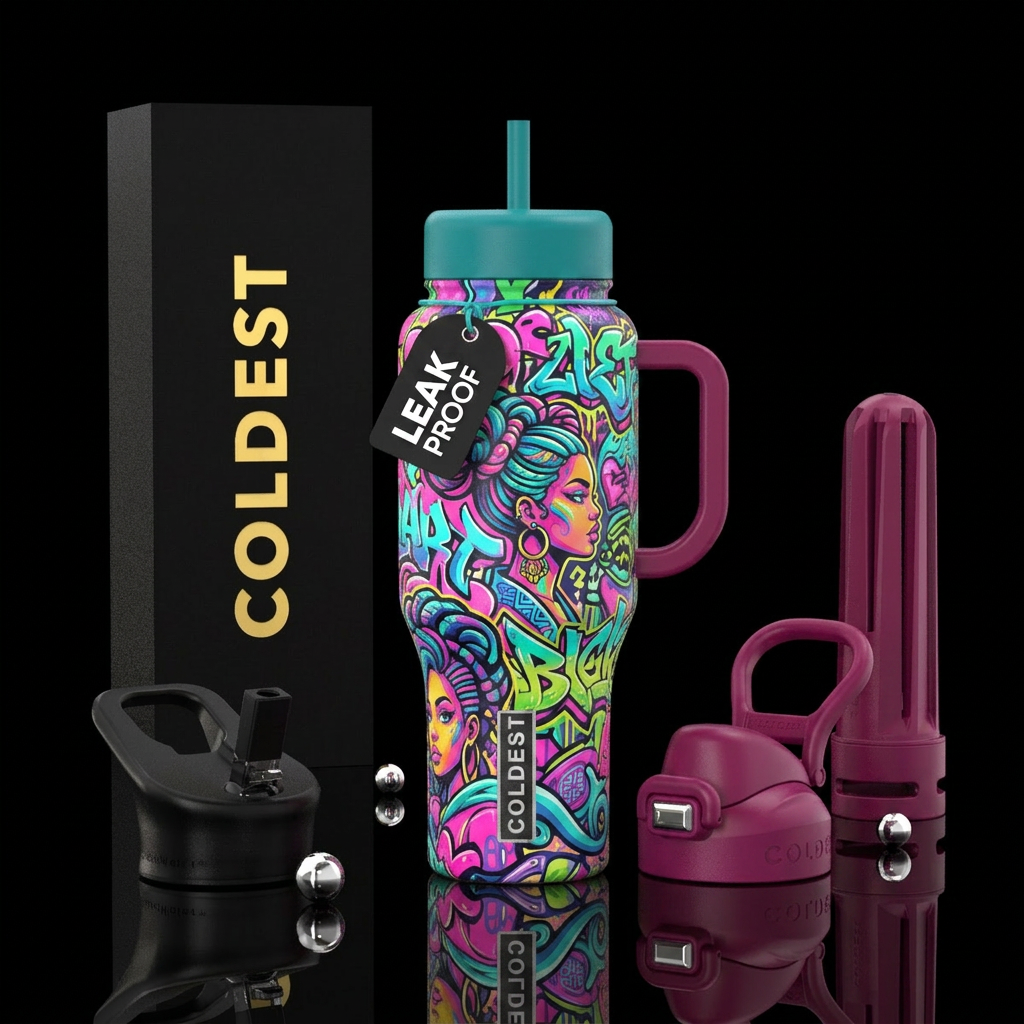 Graffiti girly water bottle design