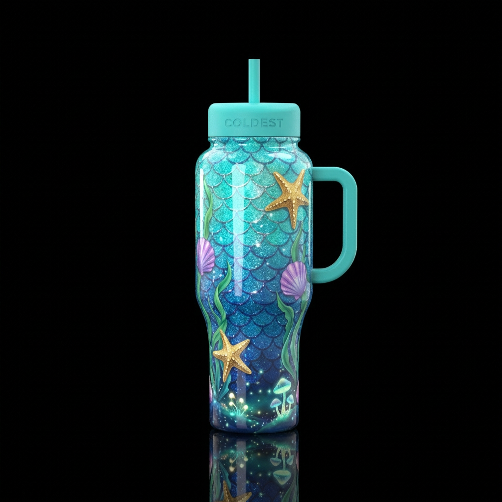 Shimmering Siren water bottle design
