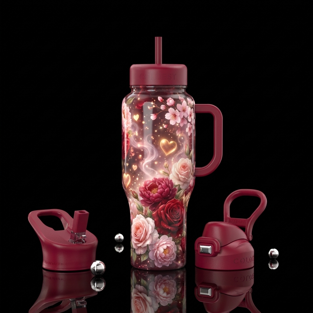 Love in Bloom water bottle design