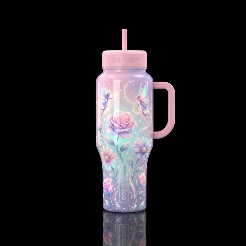 Pixie Petals water bottle design