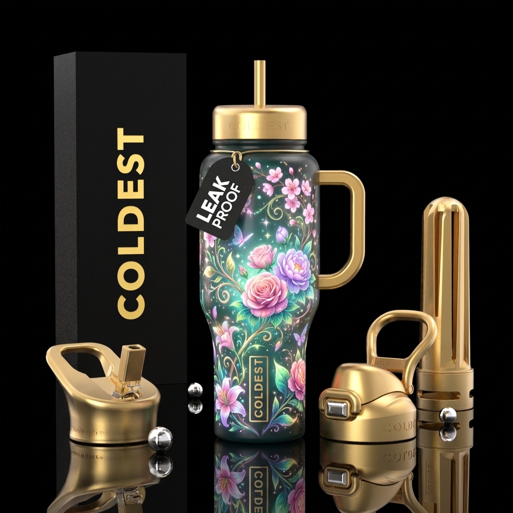Enchanted Petals water bottle design
