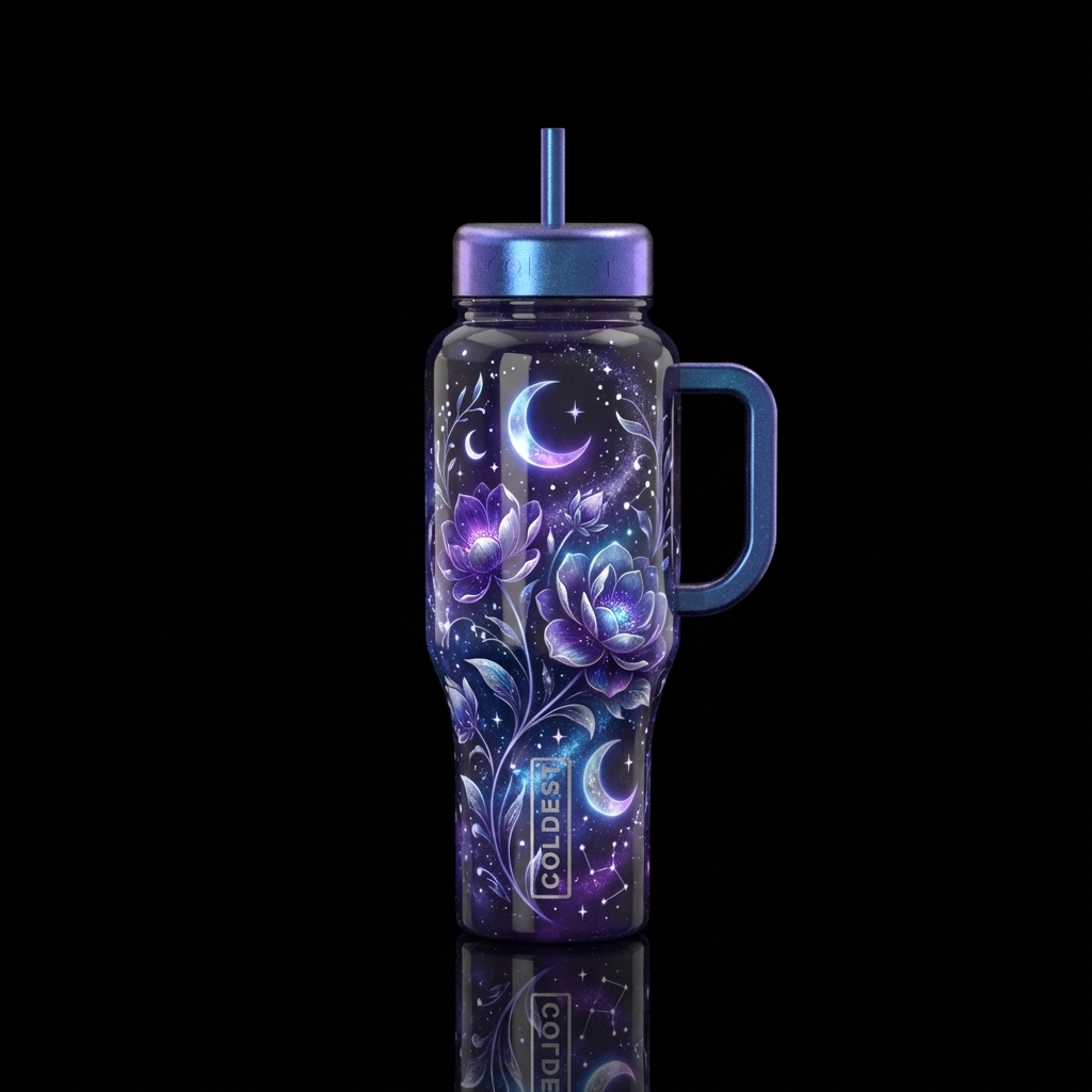 Lunar Garden water bottle design