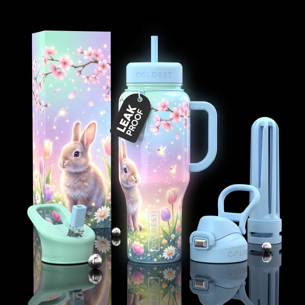 Bunny Bloom water bottle design