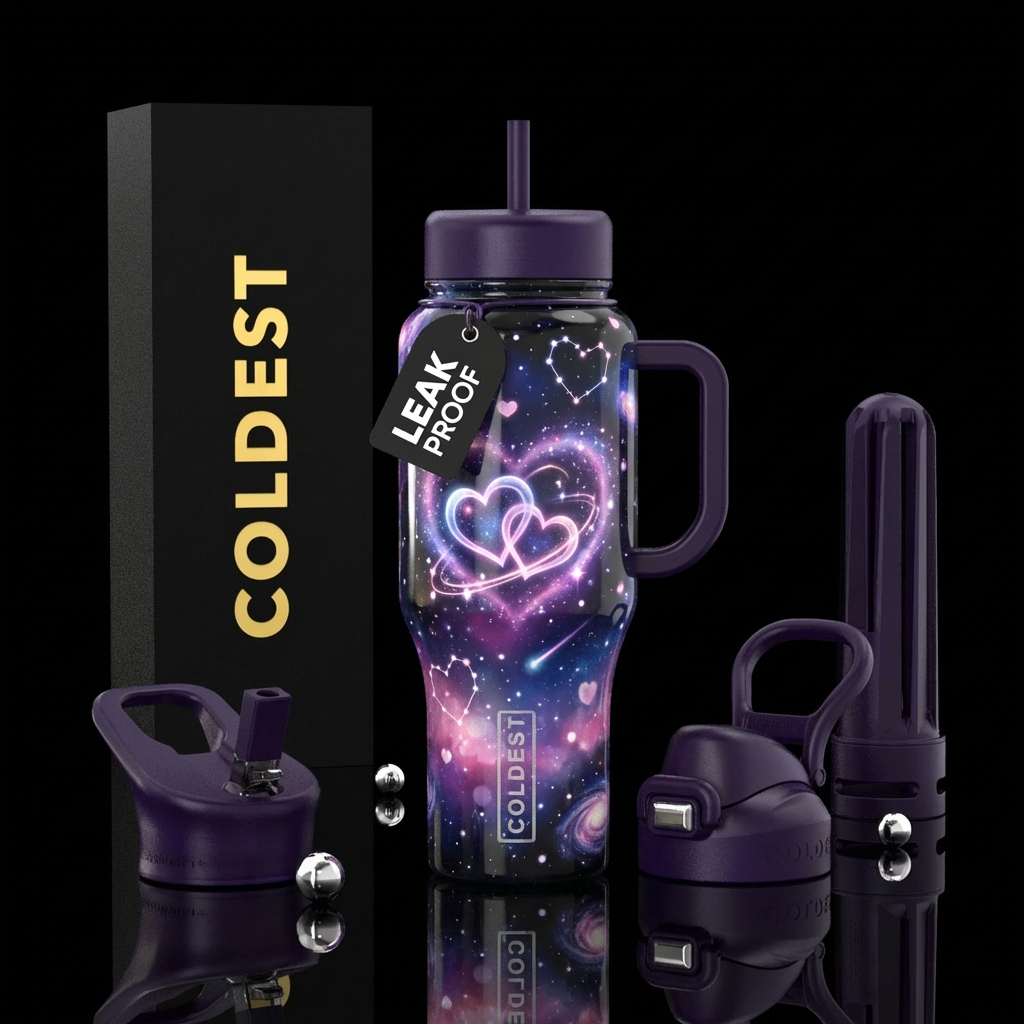 Stellar soulmates water bottle design