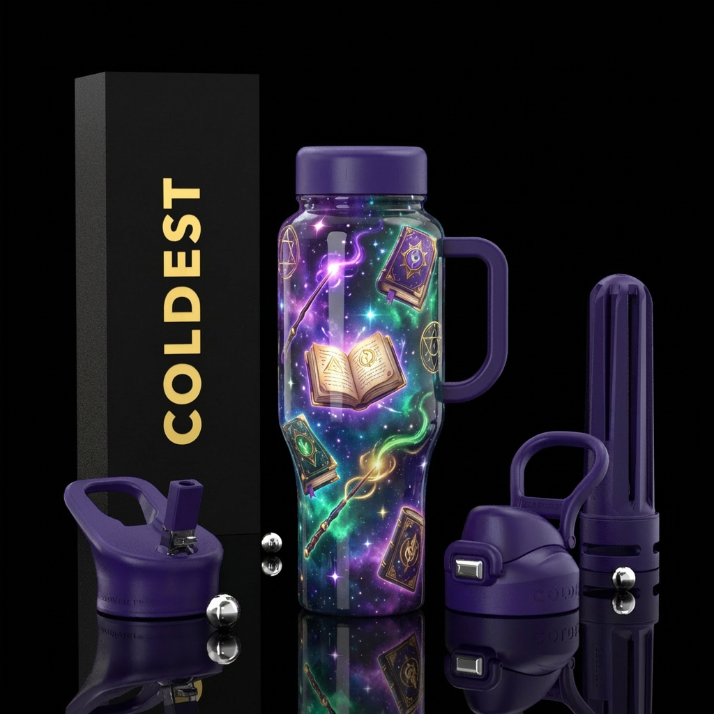 Arcane Spellbook water bottle design