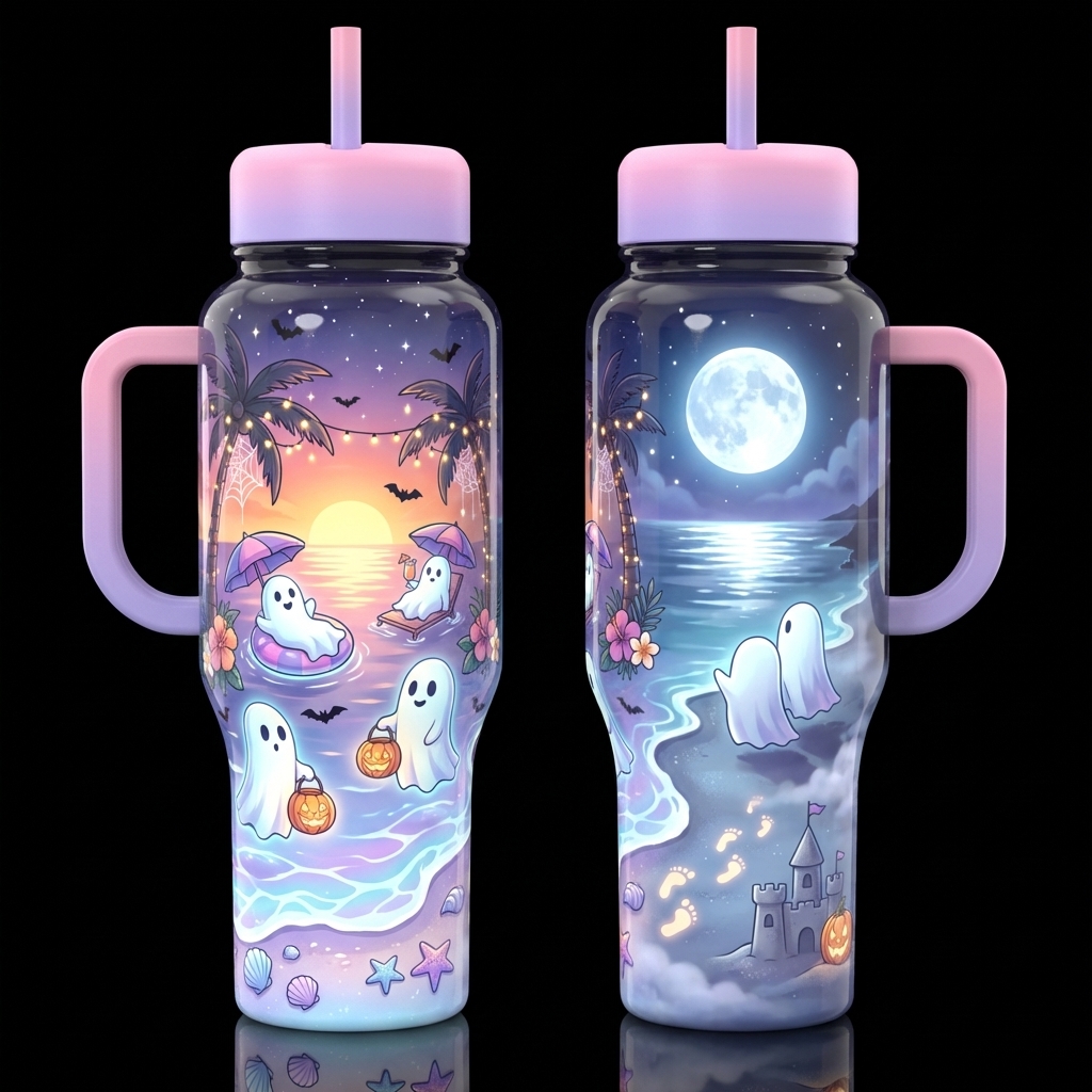 Boo-tiful Shore water bottle design