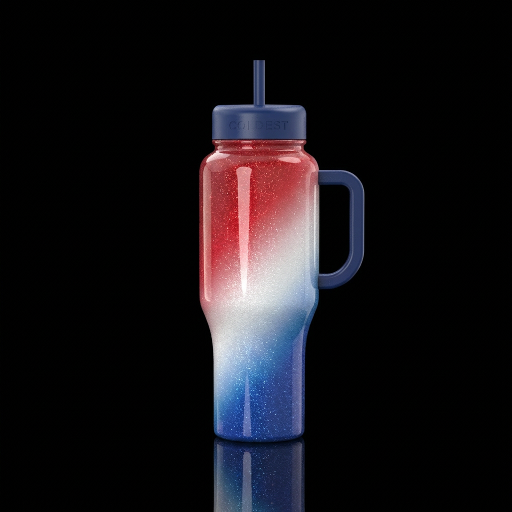 Red, white and boom 2 water bottle design