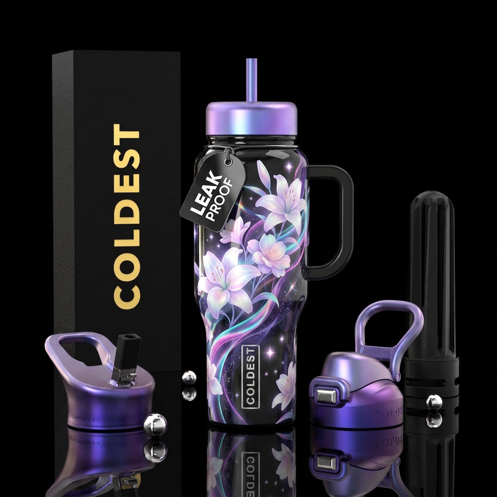 Dreamy Petal Drift water bottle design