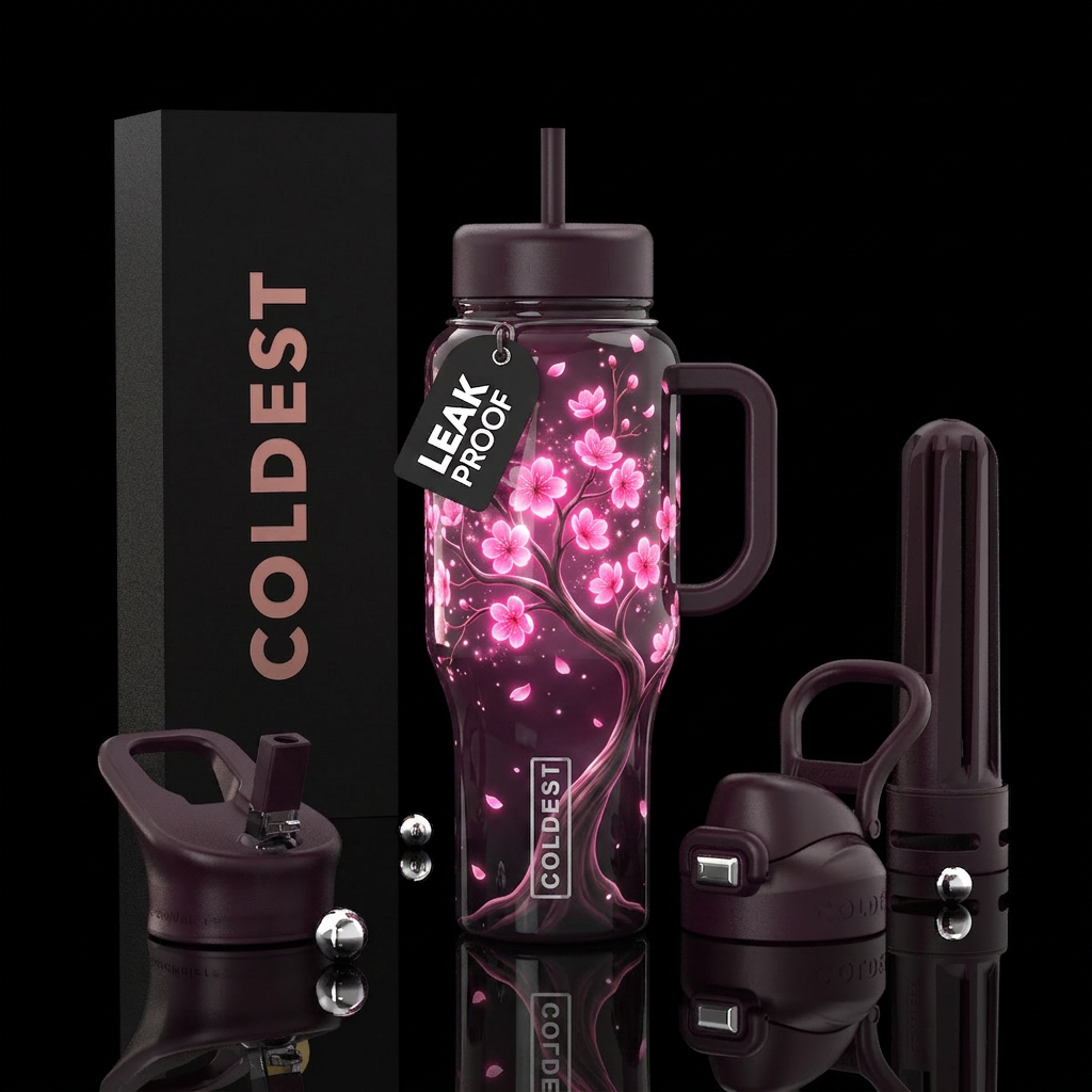 Cherry Glowfall water bottle design