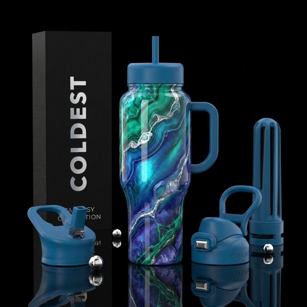 Enchanted Peacock Elixir 2 water bottle design