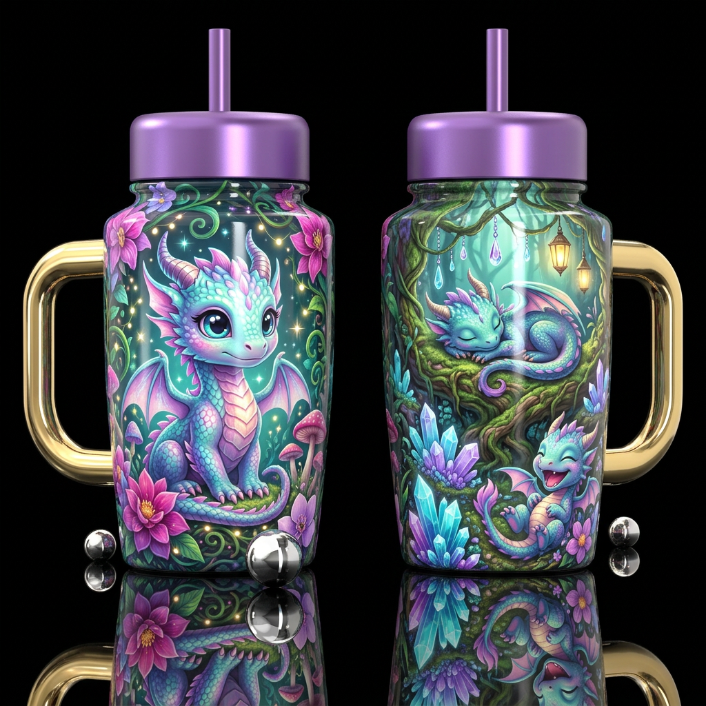 Dragon’s Secret Garden 2 water bottle design
