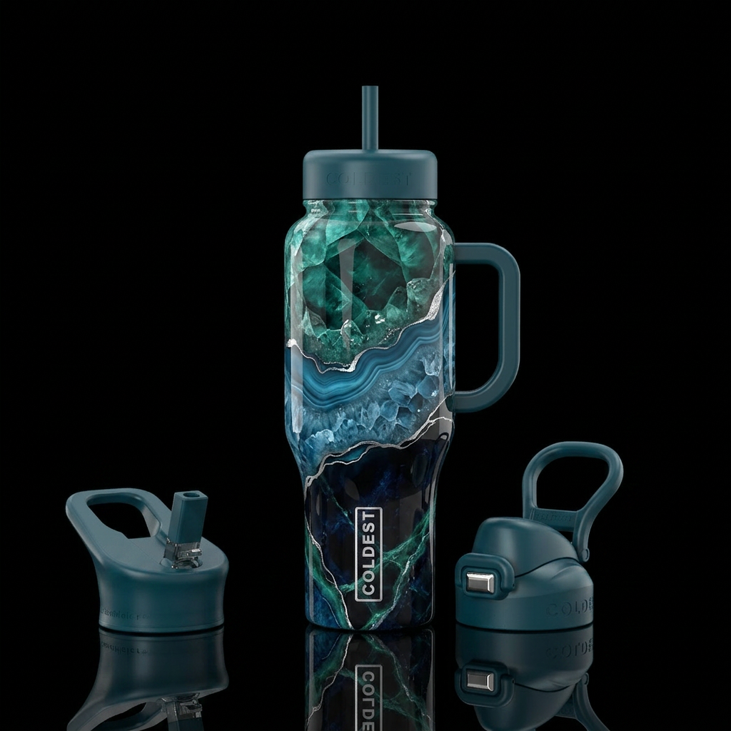 Emerald Tide Elixir water bottle design