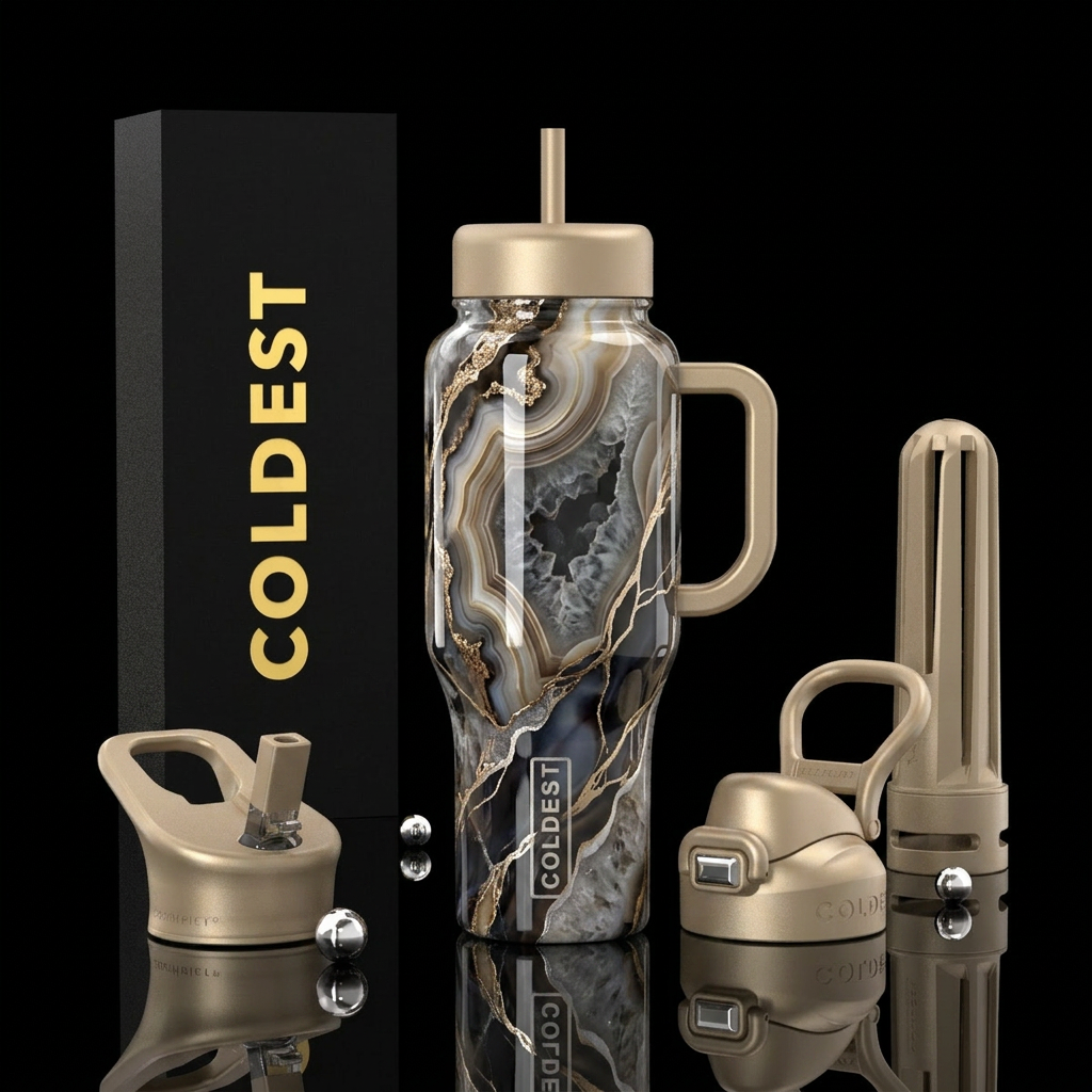 Champagne Veil Elixir water bottle design