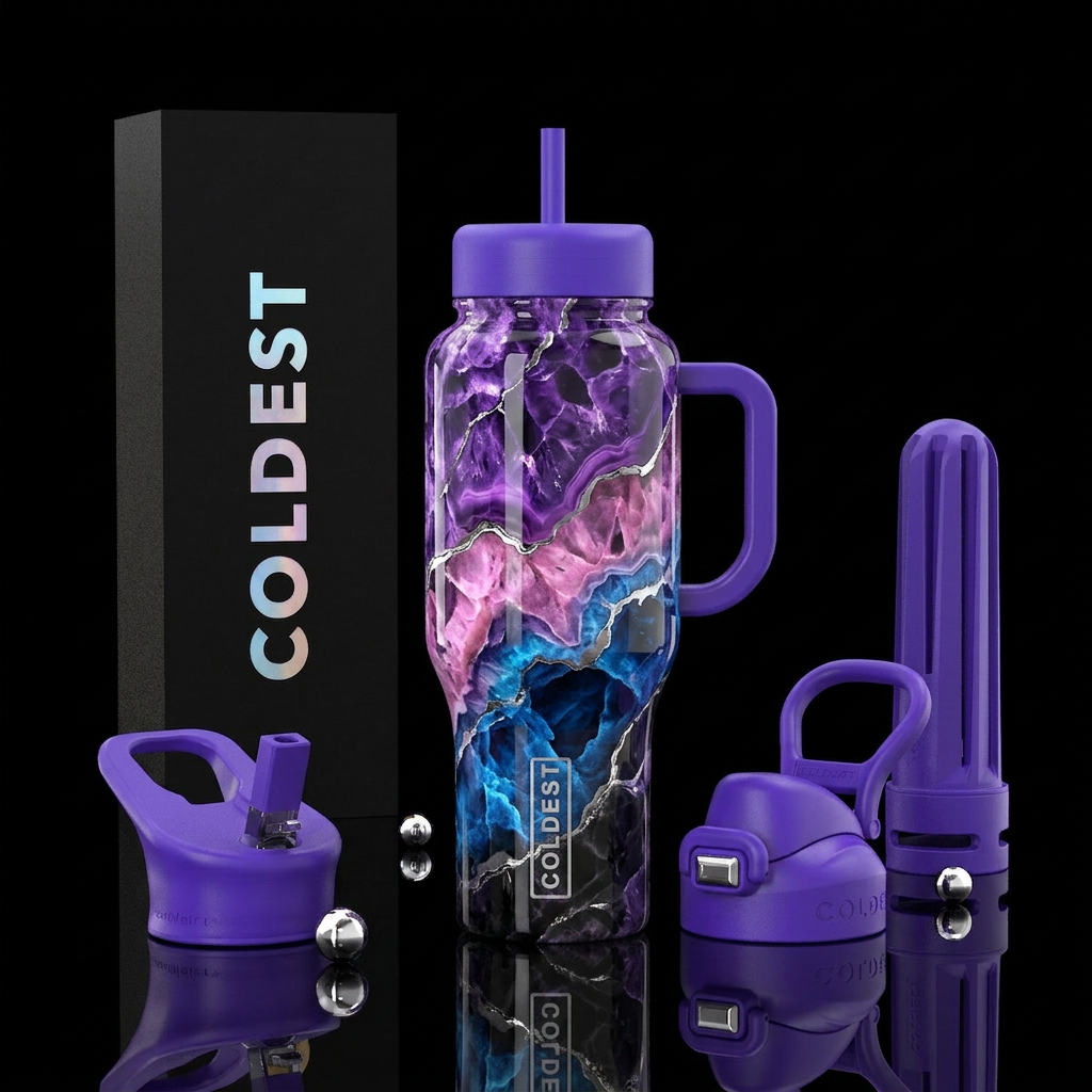 Cosmic Cotton Candy Elixir water bottle design