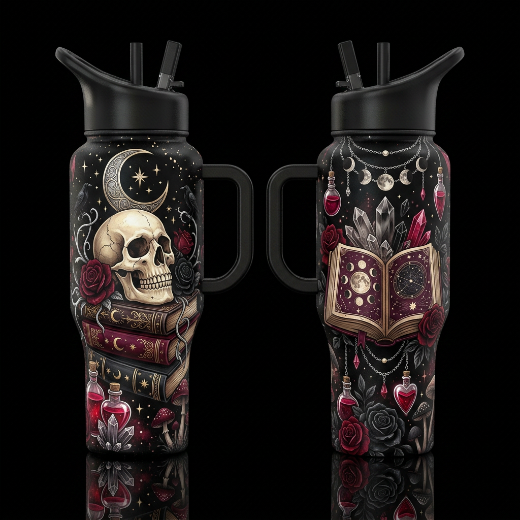 Witch’s Grimoire 2 water bottle design